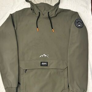 DOPE Men's Olive Hooded Ski/Snowboard Performance Jacket size M